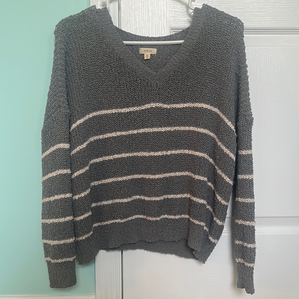Grey striped sweater